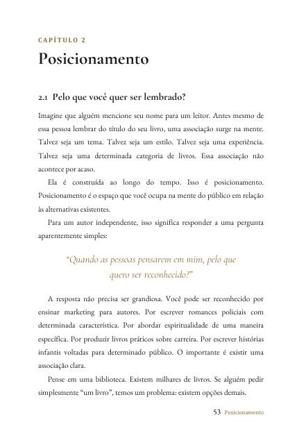 Abertura do capítulo de Posicionamento